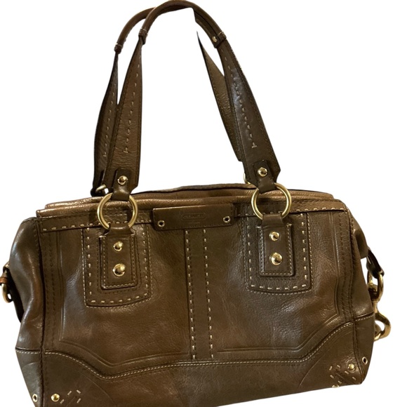 Vintage Coach Hampton Andrea 10555 Shoulder Satchel Bag Doctor Bag Leather Large - Picture 1 of 14